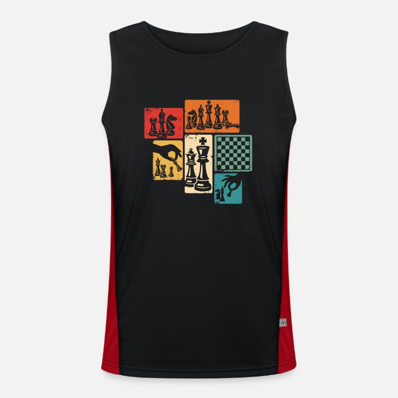 Chess Player Chess Board Game Chess Pieces Men's Functional Contrast Tank Top 
