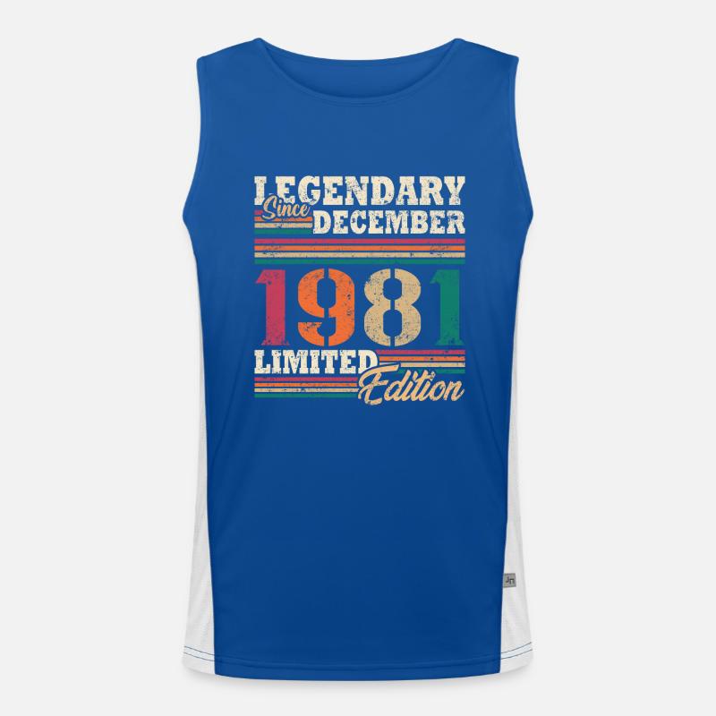 Legendary December 1981 limited edition Men's Functional Contrast Tank Top 