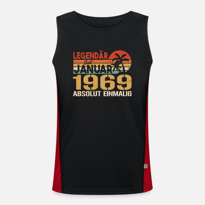 Geburtstagsgeschenk geboren im Januar 1969 Funktionelles Kontrast-Tank Top für Männer 