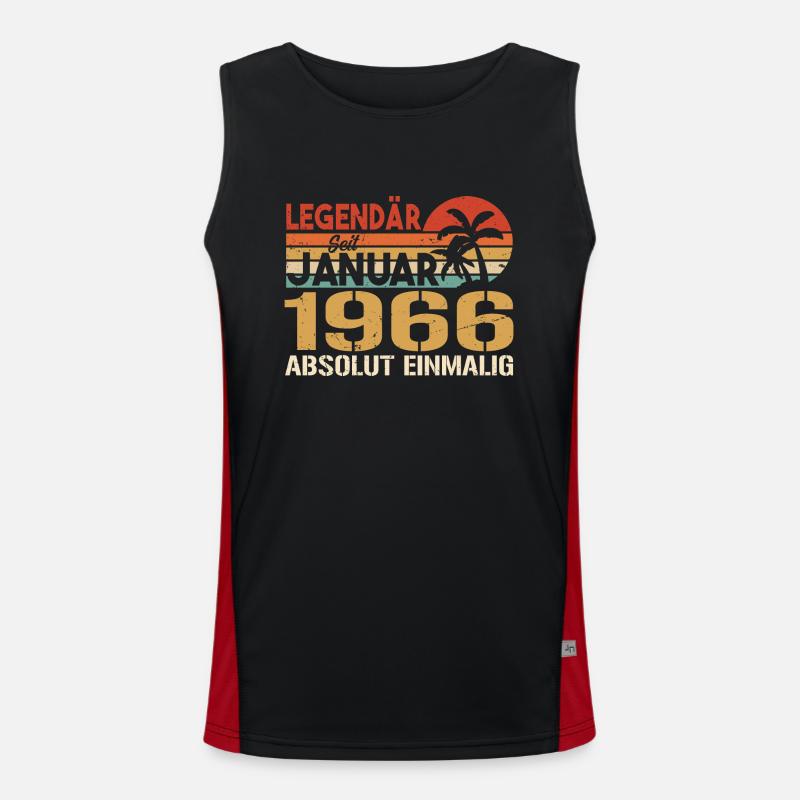 Geburtstagsgeschenk geboren im Januar 1966 Funktionelles Kontrast-Tank Top für Männer 