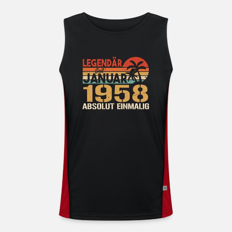 Geburtstagsgeschenk geboren im Januar 1958 Funktionelles Kontrast-Tank Top für Männer 