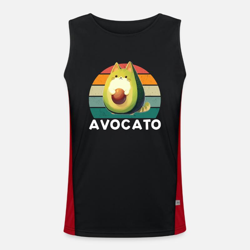 Avocato - Avocado Design - Men's Functional Contrast Tank Top  - black/red