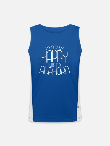 ALPHORN HAPPY - Men's Functional Contrast Tank Top  - royal/white - Front