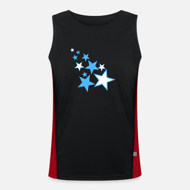 Blauer Sternregen/Blue Starrain Funktionelles Kontrast-Tank Top für Männer 