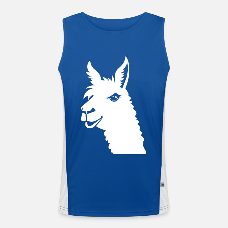 Silueta de llama divertida Cheeky Fun Llamas Camiseta funcional de tirantes en contraste para hombre 