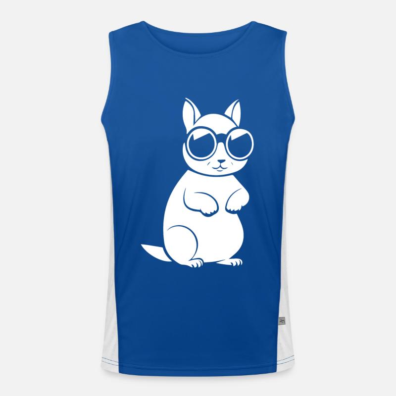 Funny Squirrel Wearing Sunglasses Squirrels Men's Functional Contrast Tank Top 