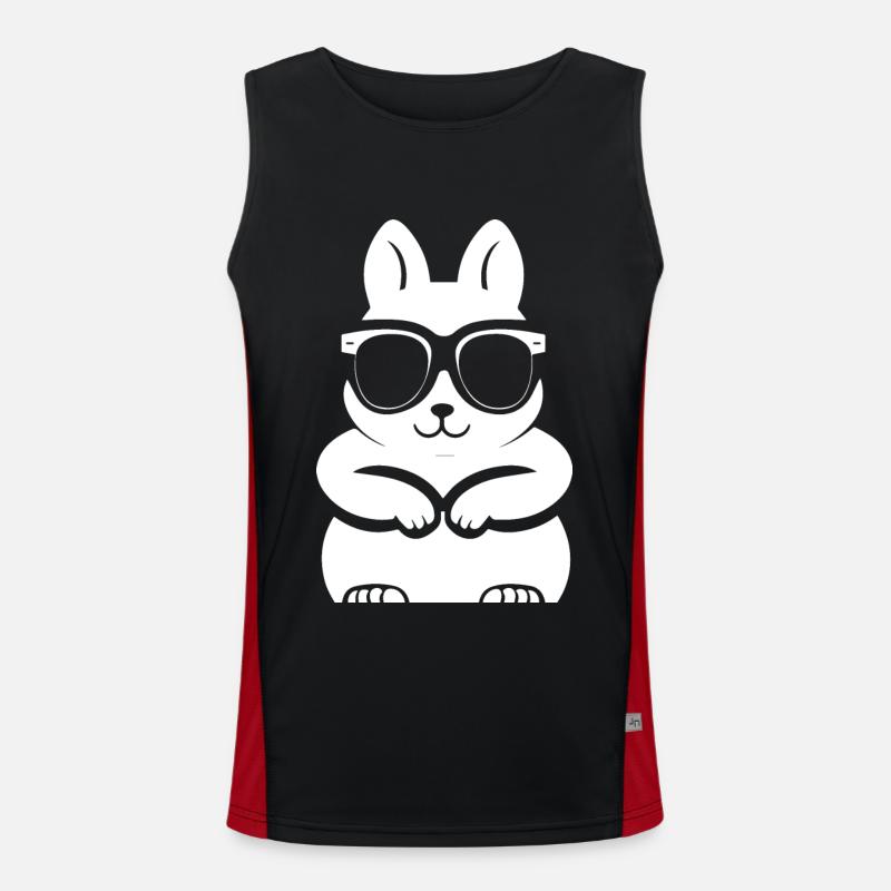 Funny Squirrel Wearing Sunglasses Squirrels Men's Functional Contrast Tank Top 