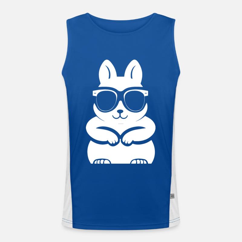 Funny Squirrel Wearing Sunglasses Squirrels Men's Functional Contrast Tank Top 