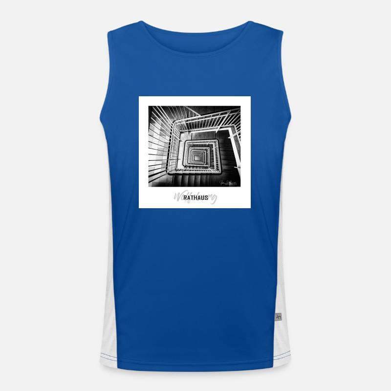Wolfsburg Rathaustreppe Funktionelles Kontrast-Tank Top für Männer 