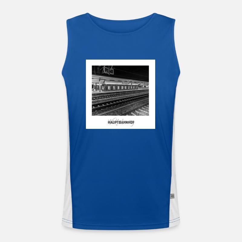 Wolfsburg Hauptbahnhof Funktionelles Kontrast-Tank Top für Männer 