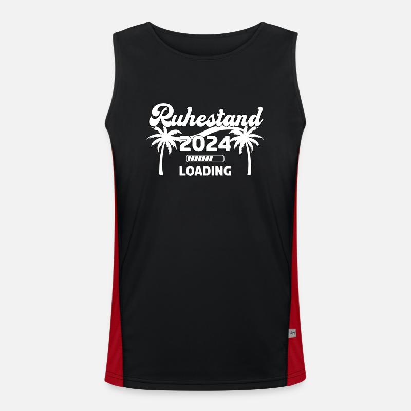 Retirement 2024 Loading - Men's Functional Contrast Tank Top  - black/red