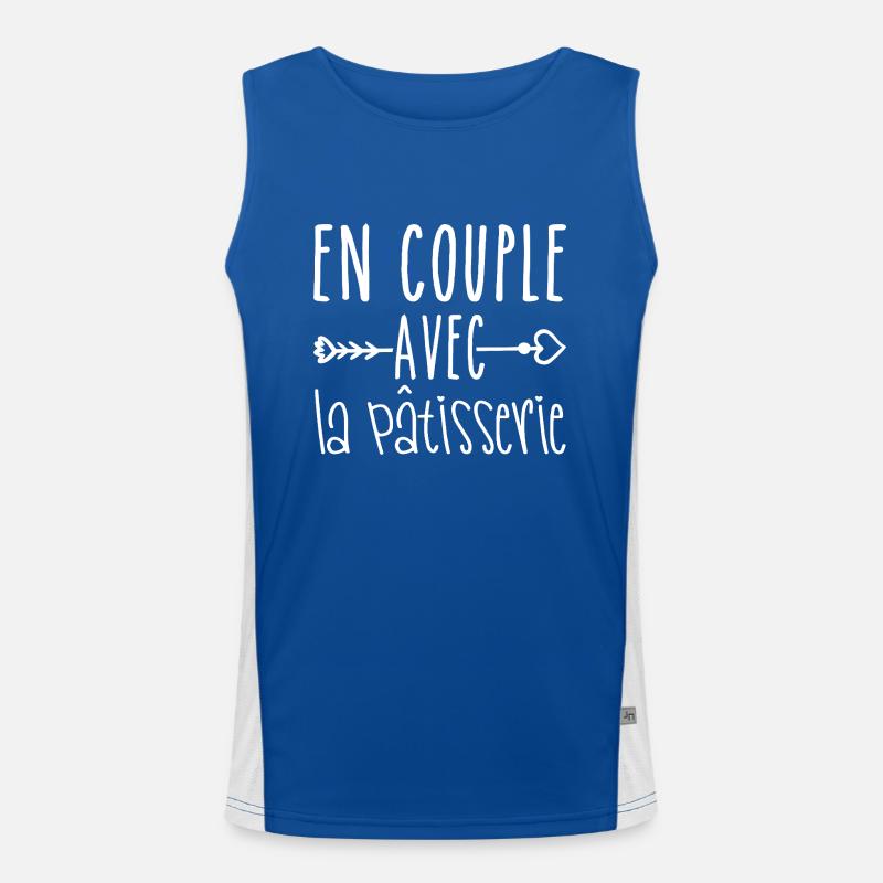 Couples with Pastry, Pastry Fans Men's Functional Contrast Tank Top 