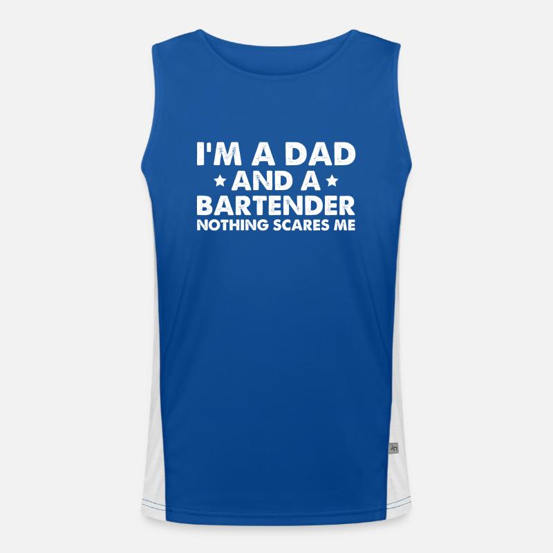 I'm A Dad And A Bartender Nothing Scares Me Funktionelles Kontrast-Tank Top für Männer 