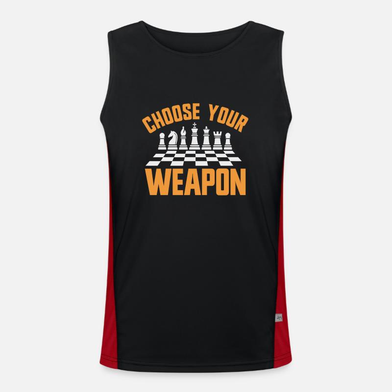 Chess Player Chess Board Game Chess Pieces Men's Functional Contrast Tank Top 