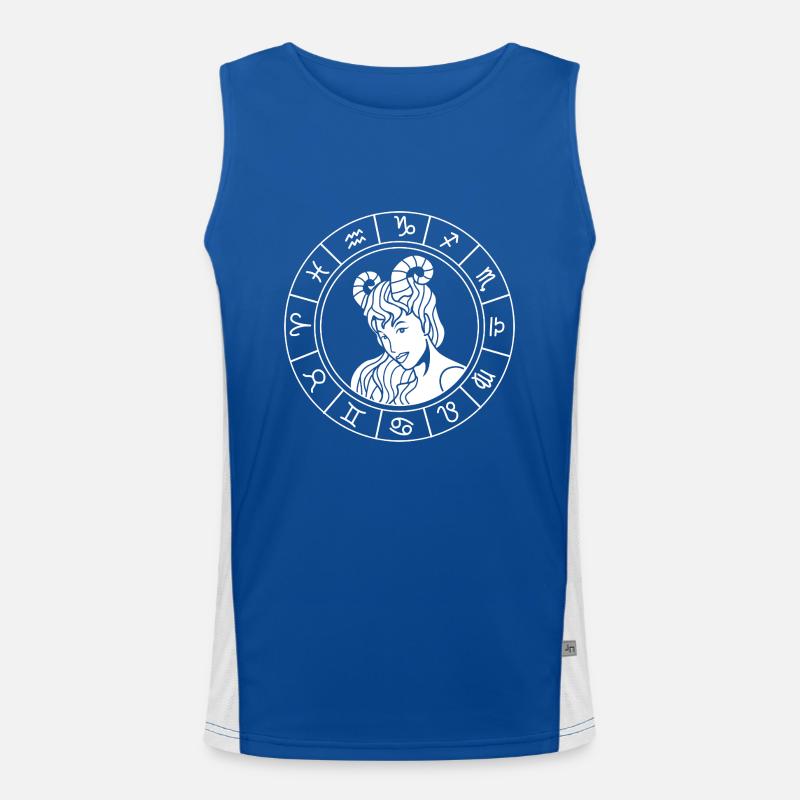 Sternzeichen Widder Funktionelles Kontrast-Tank Top für Männer 