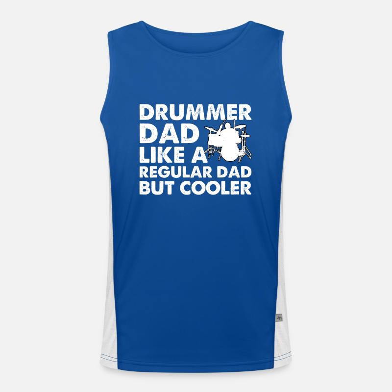 Drummer Dad Like A Regular Dad But Cooler Funktionelles Kontrast-Tank Top für Männer 