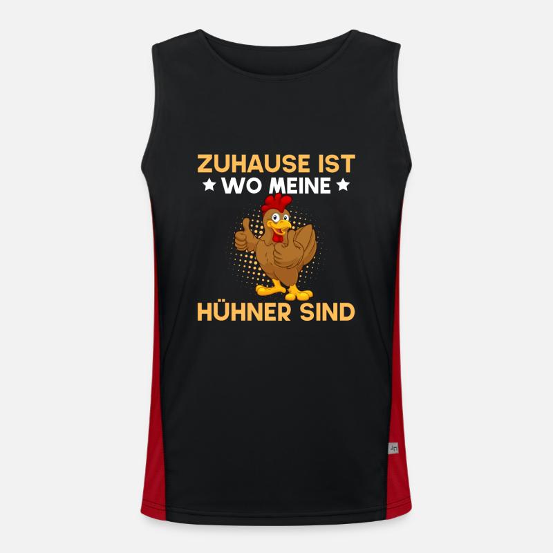 Home is where my chickens are Men's Functional Contrast Tank Top 