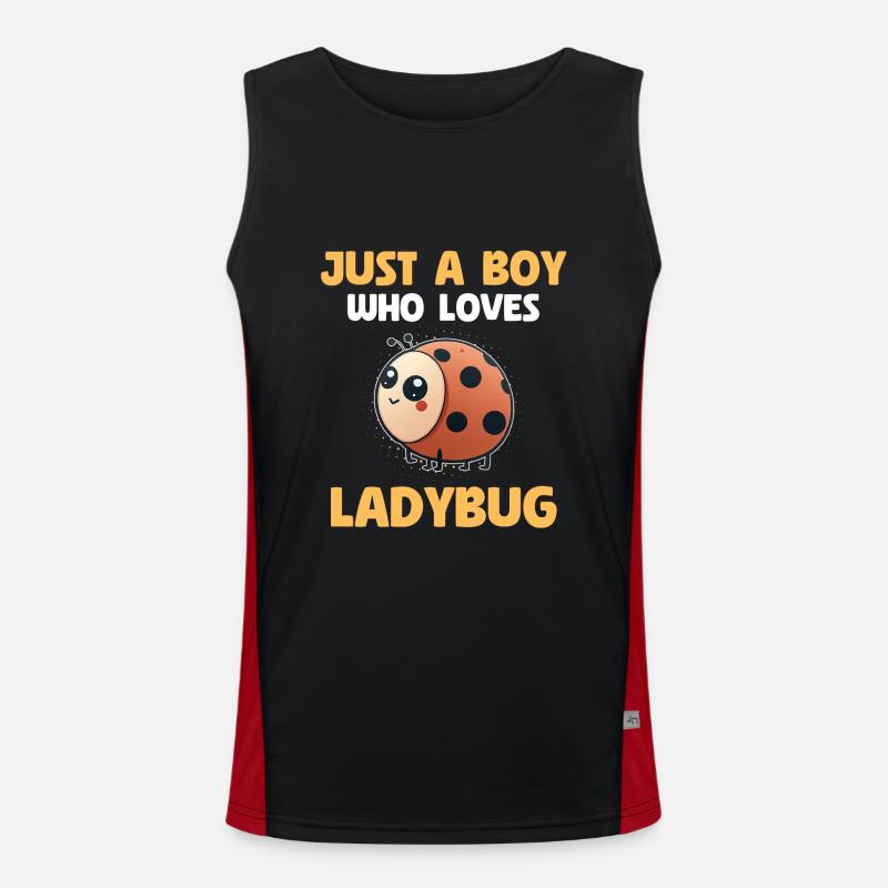 Juste un garçon qui aime Ladybug Débardeur respirant contrasté Homme 
