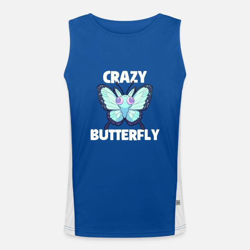 Crazy Butterfly Funktionelles Kontrast-Tank Top für Männer 