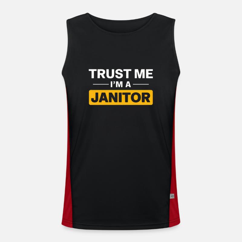 Trust Me I'm a Janitor Men's Functional Contrast Tank Top 
