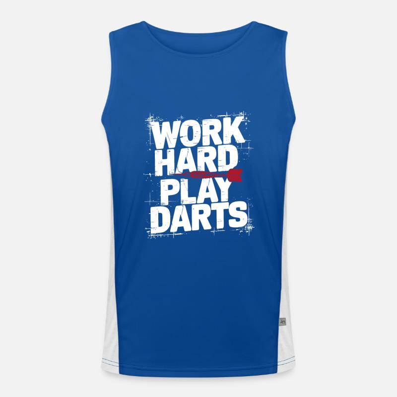 Work Hard Play Darts Darts Men's Functional Contrast Tank Top 