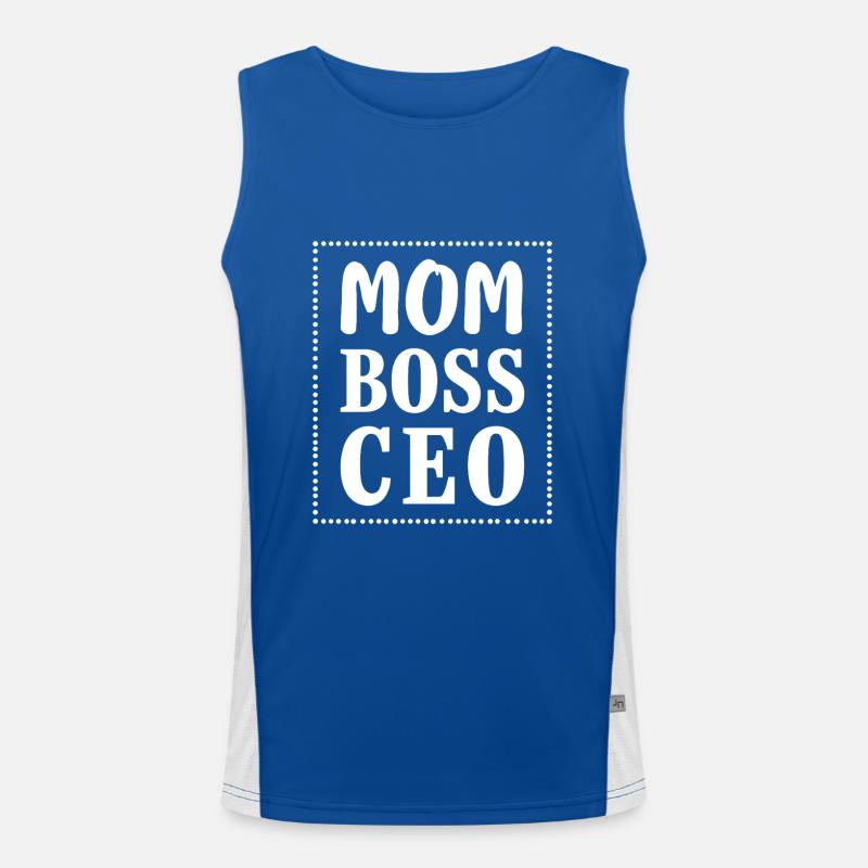 Mom CEO Starke Mama Mindset Funktionelles Kontrast-Tank Top für Männer 