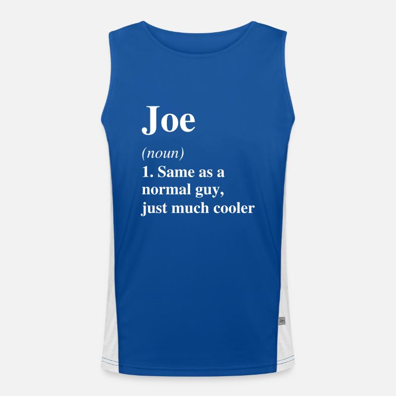 Joe Definition Cool Name Saying Gift Men's Functional Contrast Tank Top 