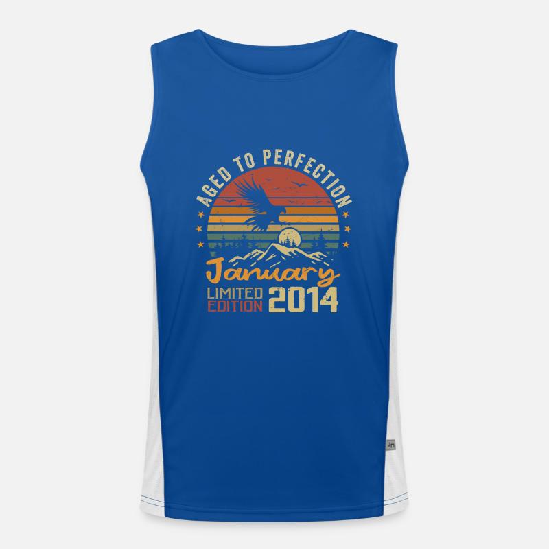 Januar 2014 Retro Vintage Geburtstagsgeschenk Funktionelles Kontrast-Tank Top für Männer 