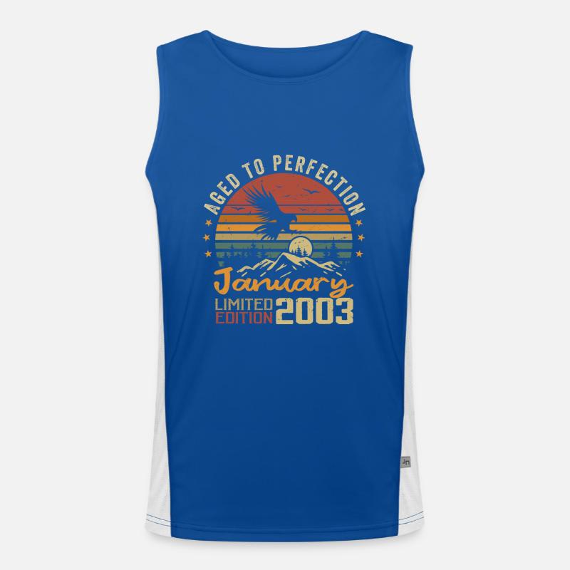 Januar 2003 Retro Vintage Geburtstagsgeschenk Funktionelles Kontrast-Tank Top für Männer 