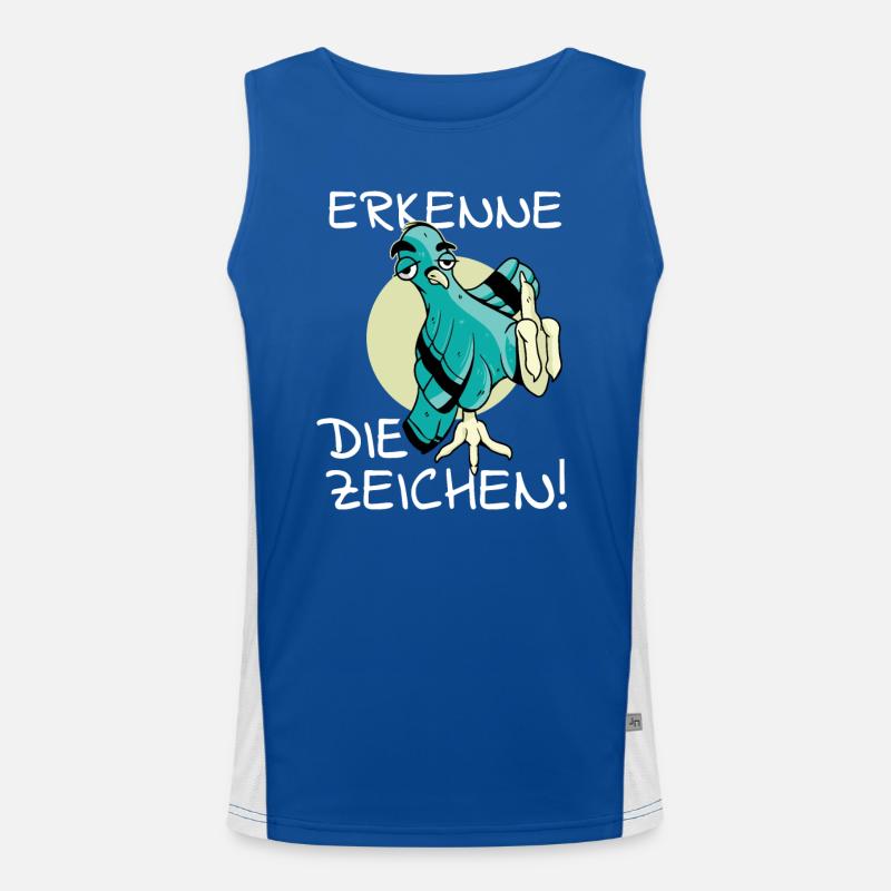 Vogel Vogelfutter Erkenne die Zeichen Spruch cool Funktionelles Kontrast-Tank Top für Männer 