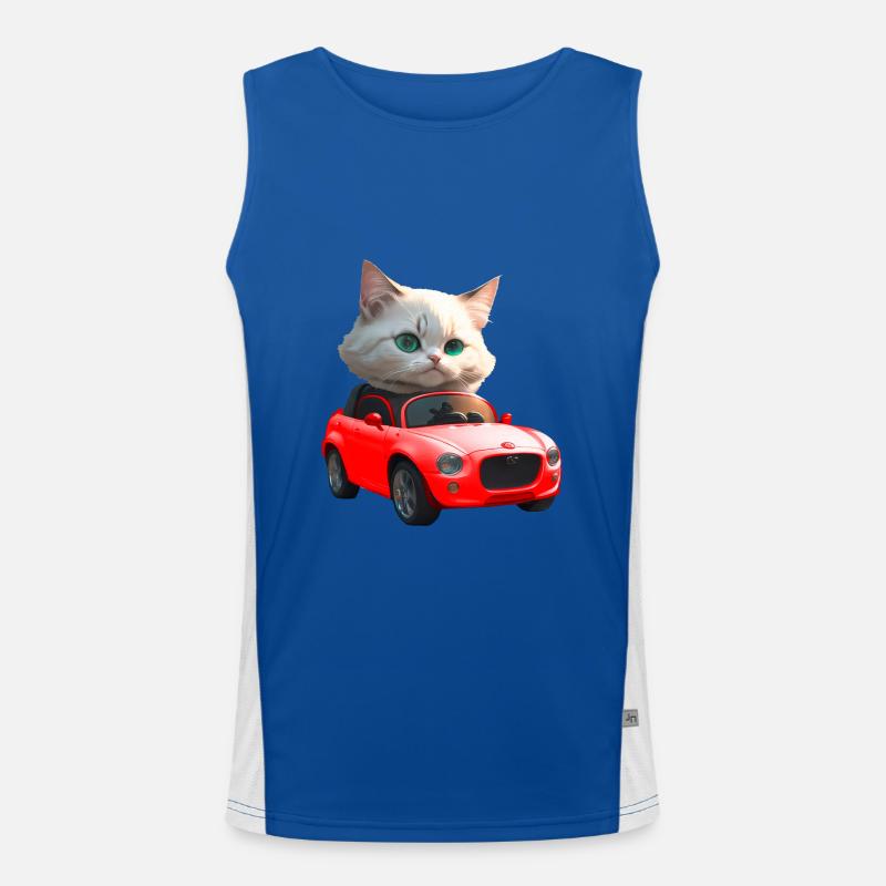 Cat drives convertible Men's Functional Contrast Tank Top 