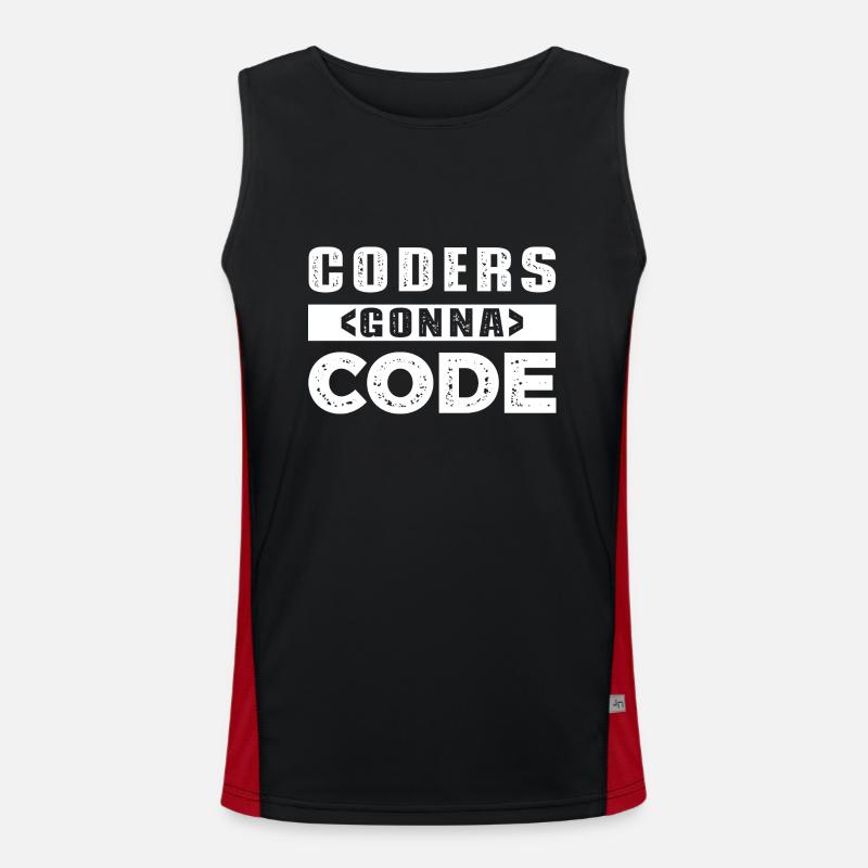 Programming Joke - Men's Functional Contrast Tank Top  - black/red