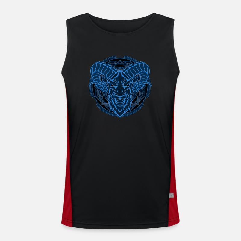 Wikinger Widder Aries Funktionelles Kontrast-Tank Top für Männer 