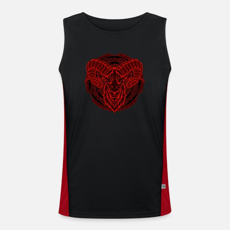Wikinger Widder Aries Funktionelles Kontrast-Tank Top für Männer 