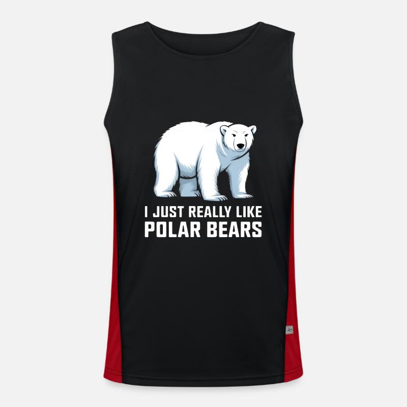 I Just Really Like Polar Bears Funktionelles Kontrast-Tank Top für Männer 