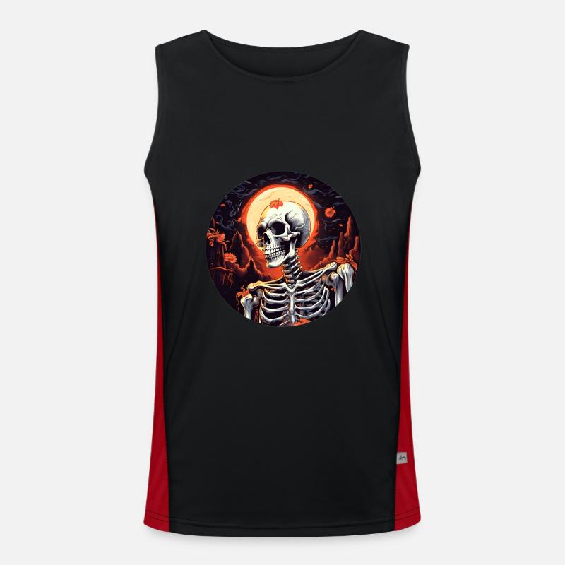 Halloween Skeleton Men's Functional Contrast Tank Top 