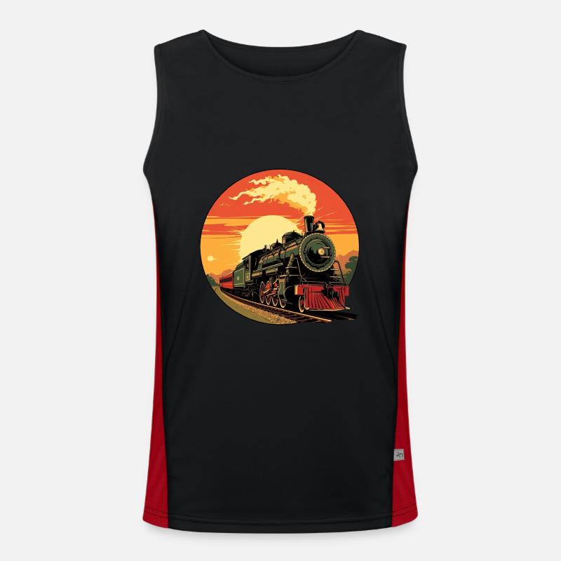 Zug - Eisenbahndesign Funktionelles Kontrast-Tank Top für Männer 