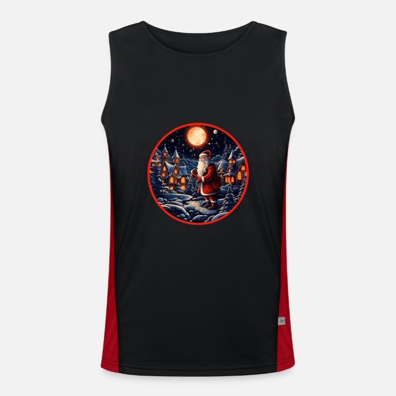 Weihnachtsmann Funktionelles Kontrast-Tank Top für Männer 