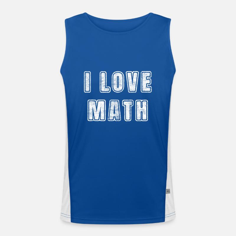 Ich liebe Math Unterricht Schule Funktionelles Kontrast-Tank Top für Männer 