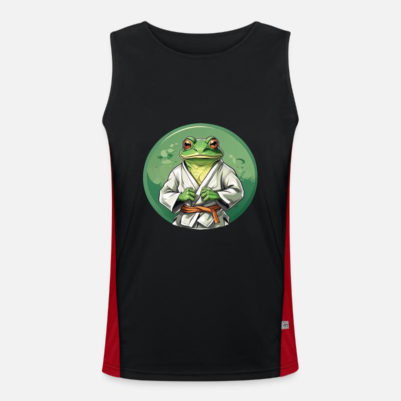 Karate Frog - Frog Design Men's Functional Contrast Tank Top 