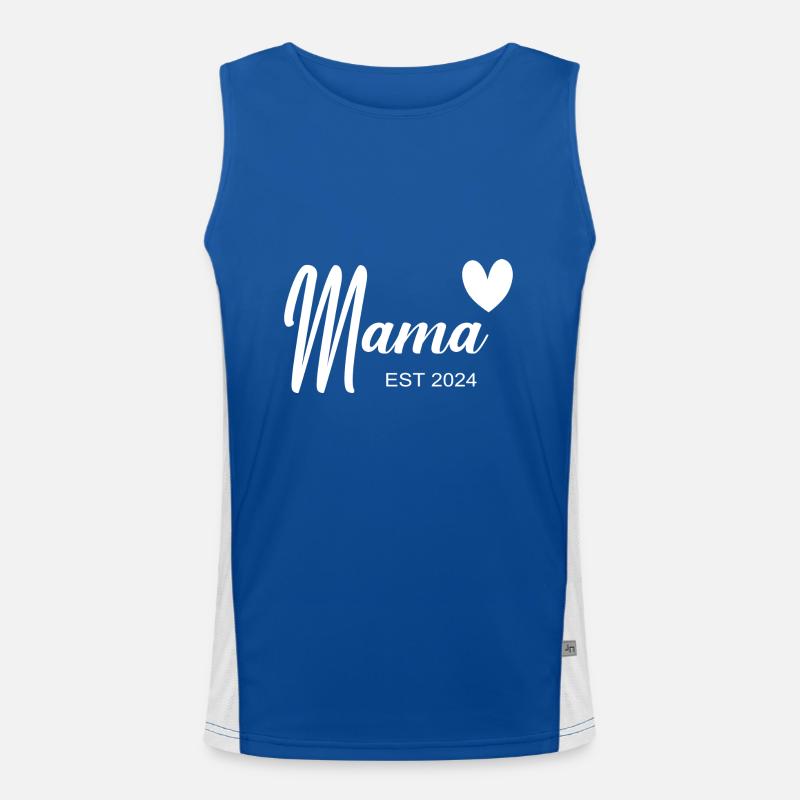 Mama Est 2024 Funktionelles Kontrast-Tank Top für Männer 