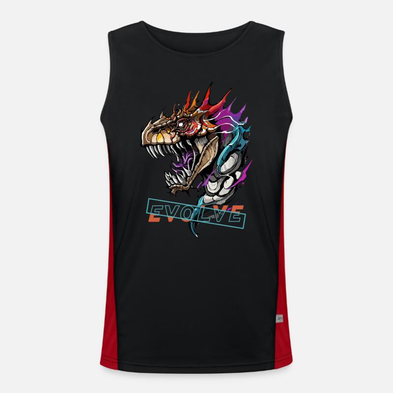 Dragon's Evolution Roar - Men's Functional Contrast Tank Top  - black/red