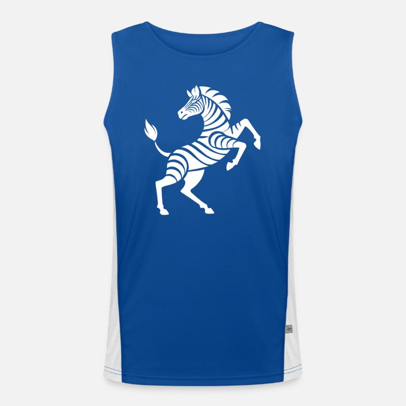 Zebra Hufe hoch Kunststück Silhouette Funktionelles Kontrast-Tank Top für Männer 