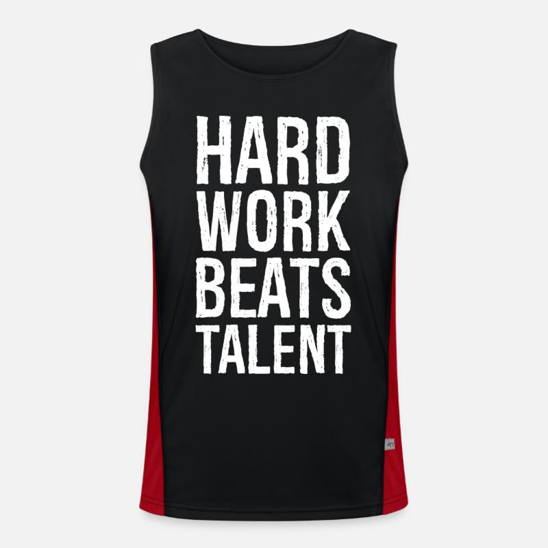 Hard Work Beats Talent - Men's Functional Contrast Tank Top  - black/red