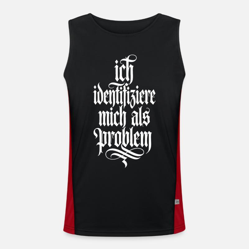 I identify as a problem - Men's Functional Contrast Tank Top  - black/red