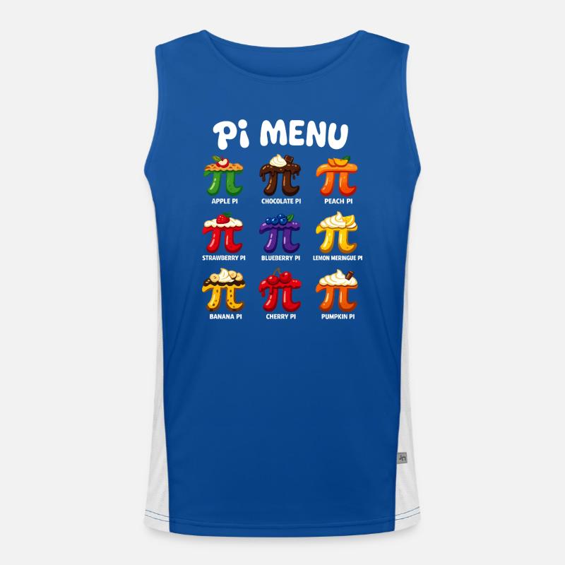 Pi Menu Mathe Pi Day Kuchen Design Funktionelles Kontrast-Tank Top für Männer 