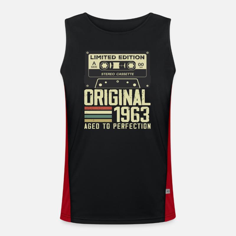 61. Jubiläumsgeschenk im Retro-Stil 1963 Funktionelles Kontrast-Tank Top für Männer 
