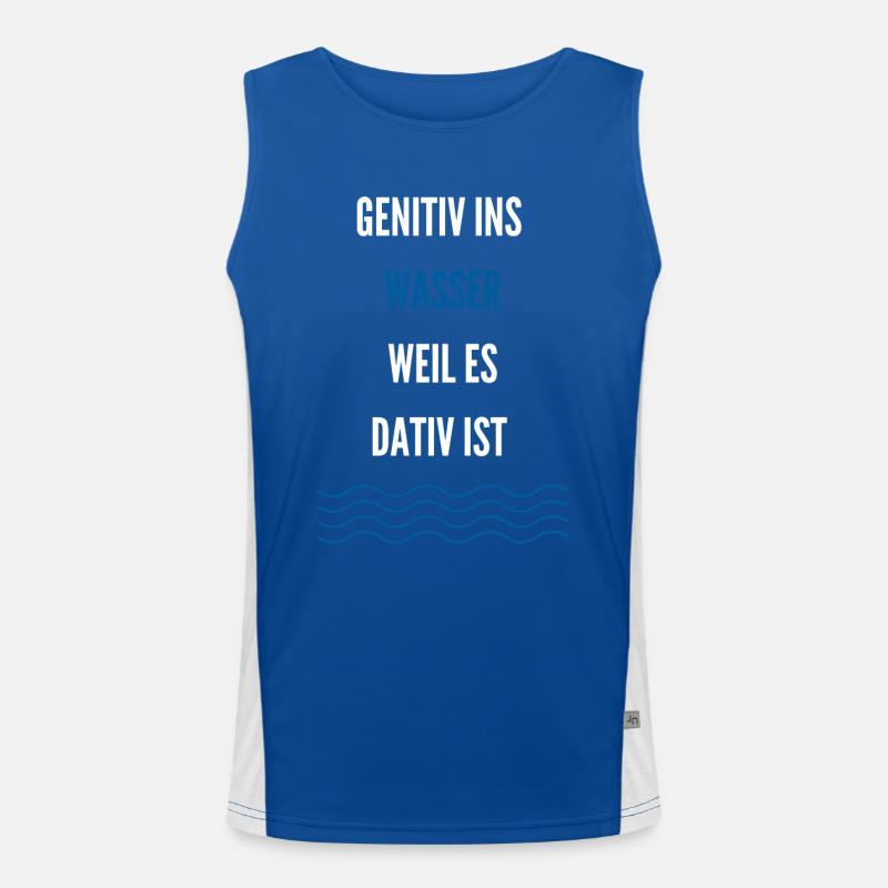 Genitiv Dativ Deutsche Grammatik Schwere Sprache Funktionelles Kontrast-Tank Top für Männer 