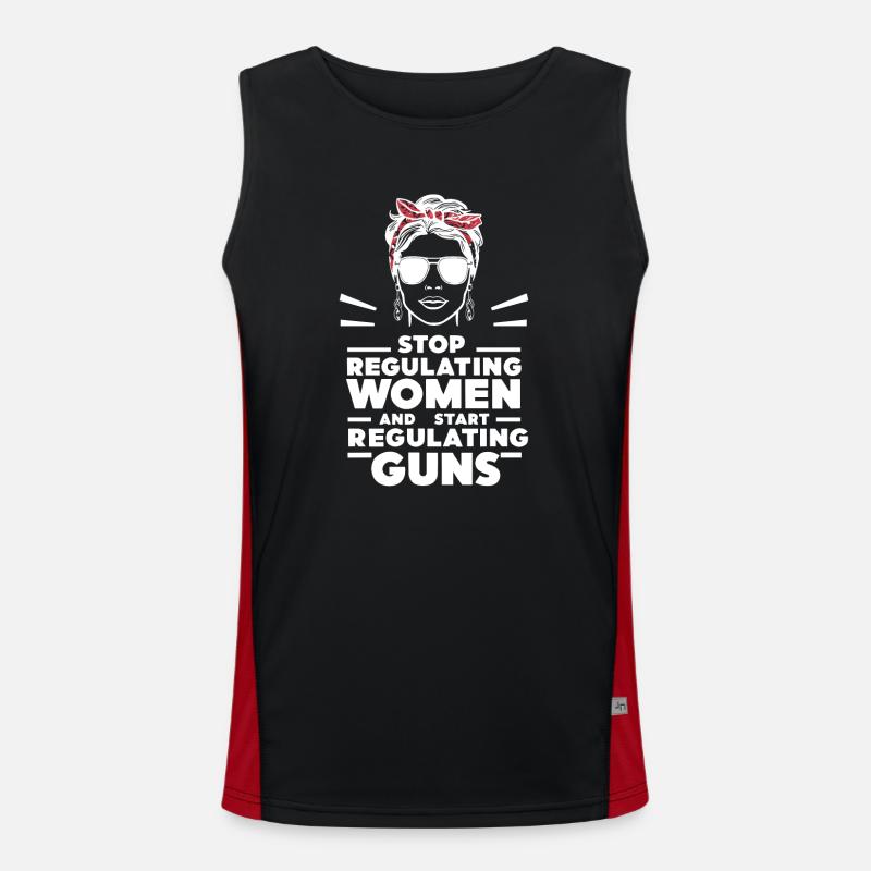 Stop regulating women and start regulating guns Men's Functional Contrast Tank Top 