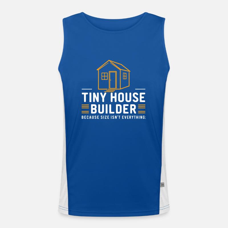 Tiny House Builder Lustiger Spruch Eigenheim Funktionelles Kontrast-Tank Top für Männer 